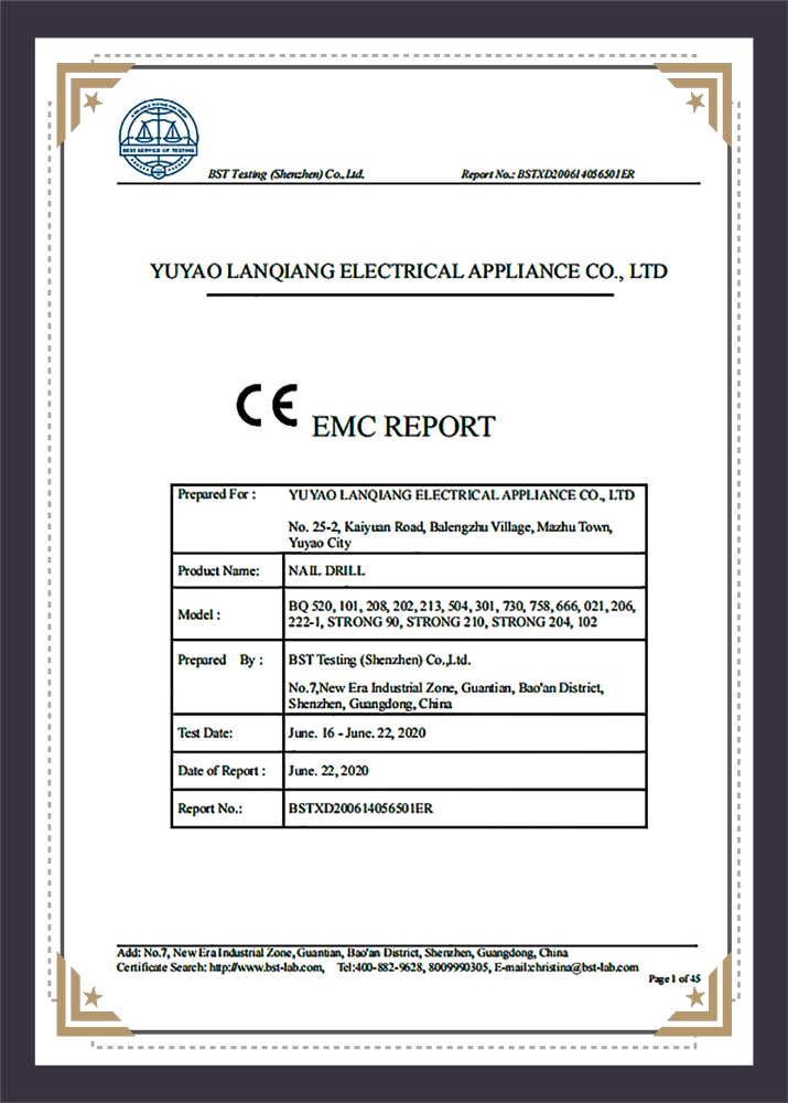 nail drill  EMC Report-