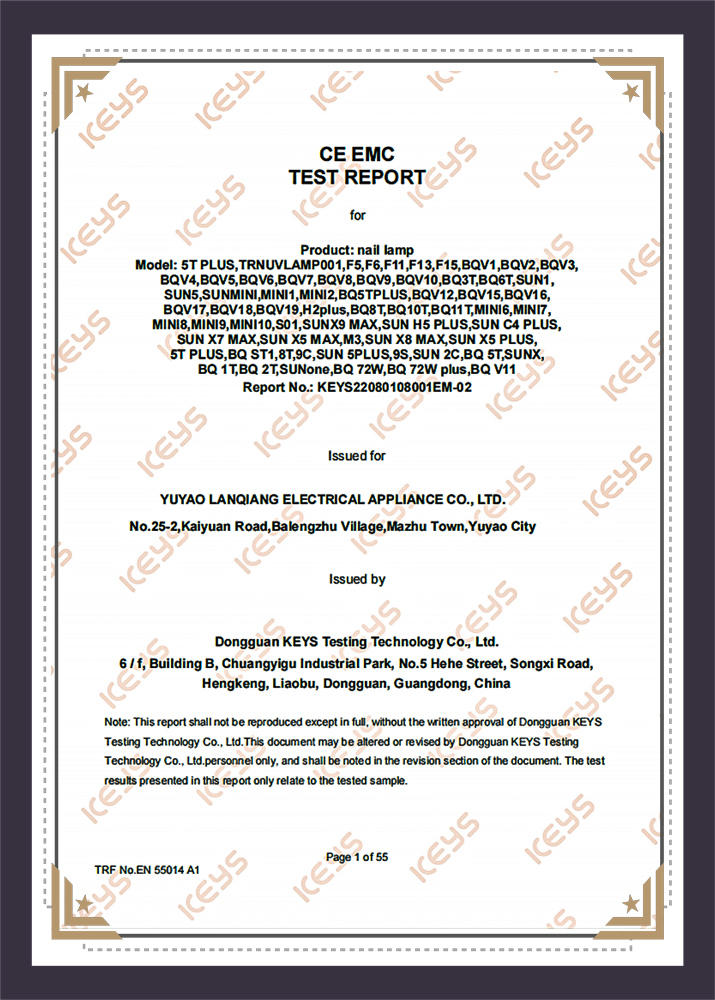 UV LED Nail Lamp +CE-EMC EN55014-1 55014-2 report(2)